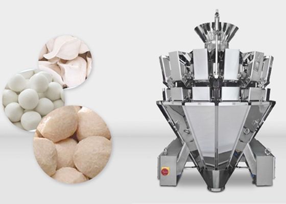 10 Head Waterproof Multihead Weigher Machine 65P/M For Frozen Food